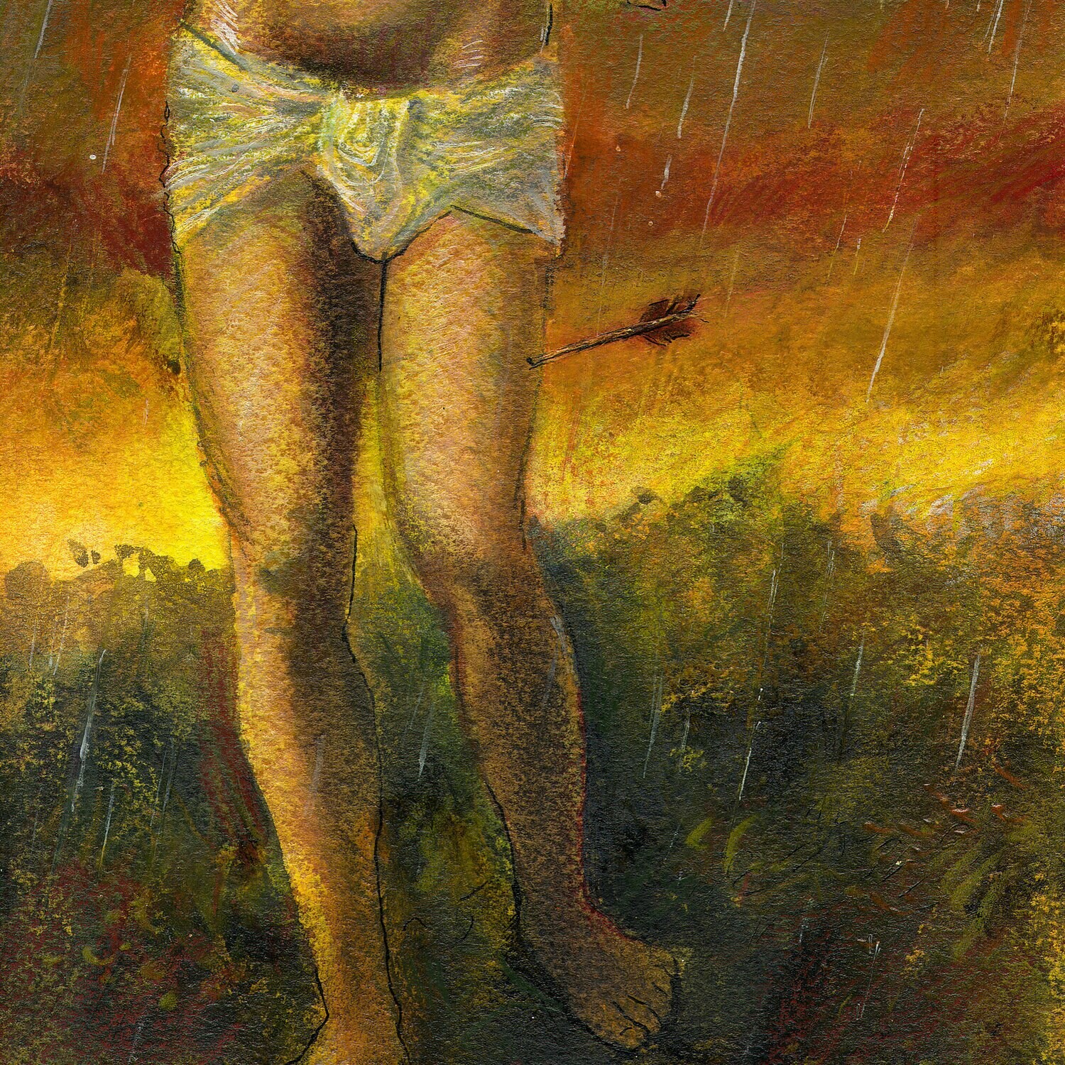 "The Black Cloud" Original Mixed-Media Painting on Paper