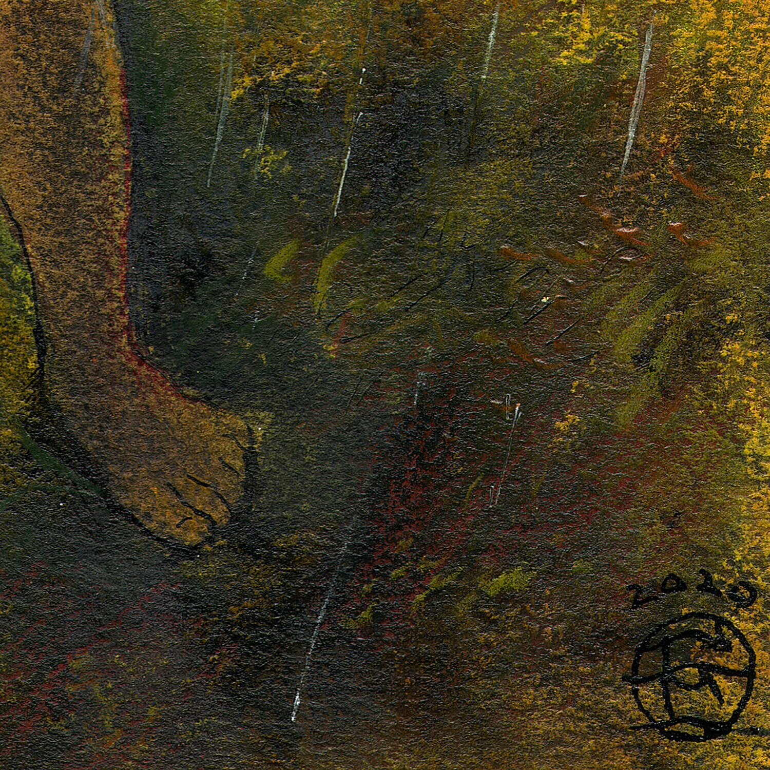 "The Black Cloud" Original Mixed-Media Painting on Paper