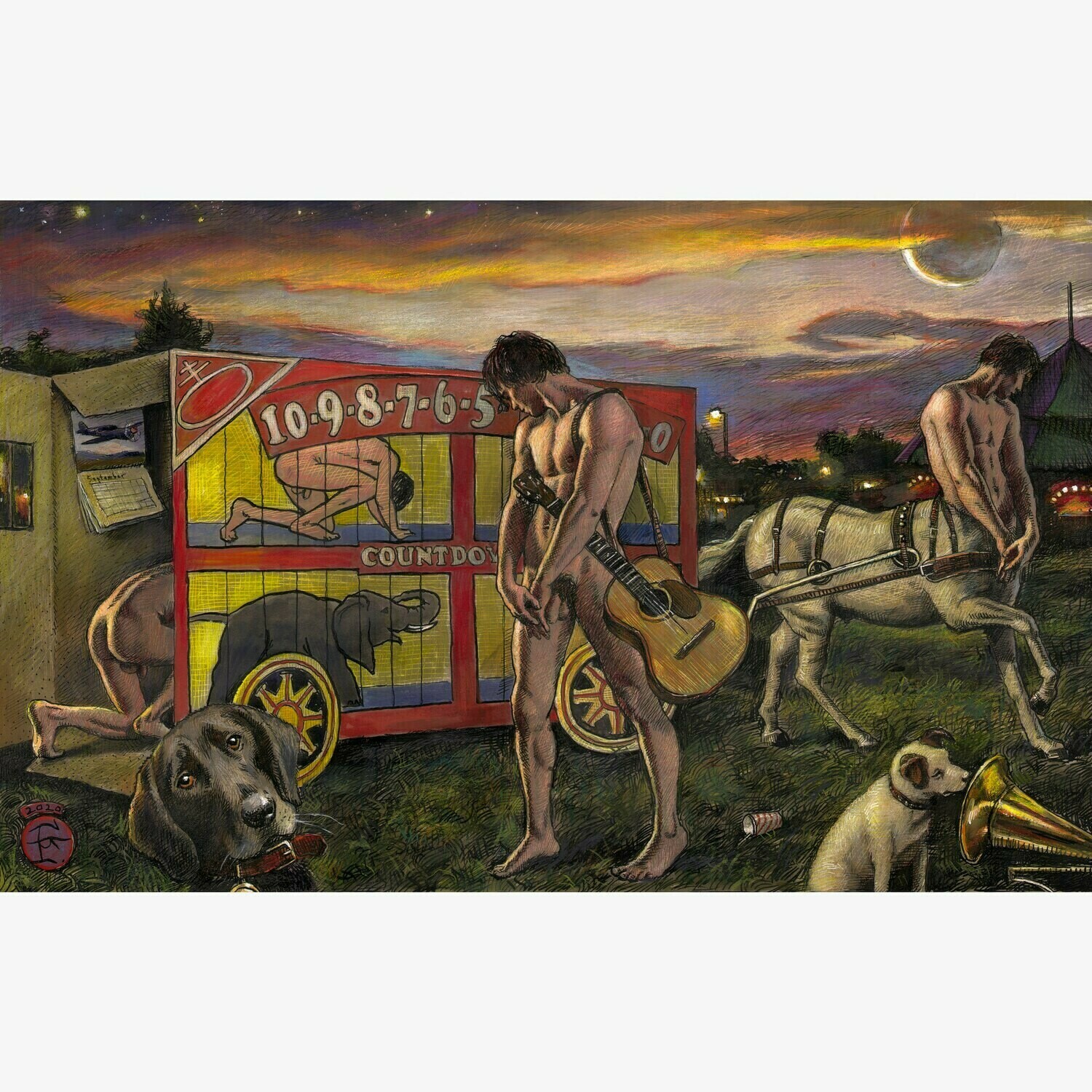&quot;The Counting&quot; Original Mixed-Media Work on Paper | Available Framed or Unframed
