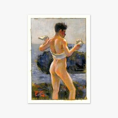 Pair of Miniature 3" X 2" Paintings on Paper