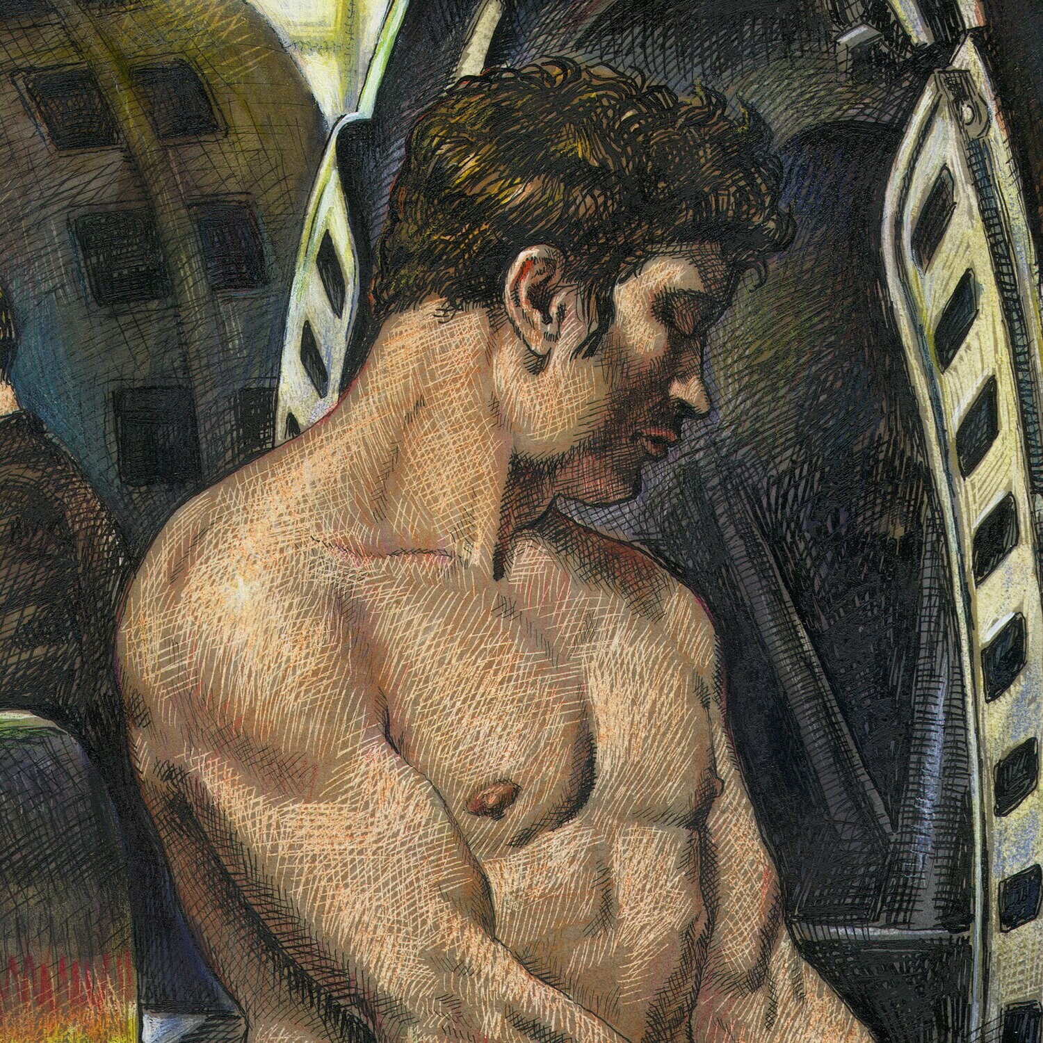 "The Workman's New Clothes" Original Framed Work on Paper