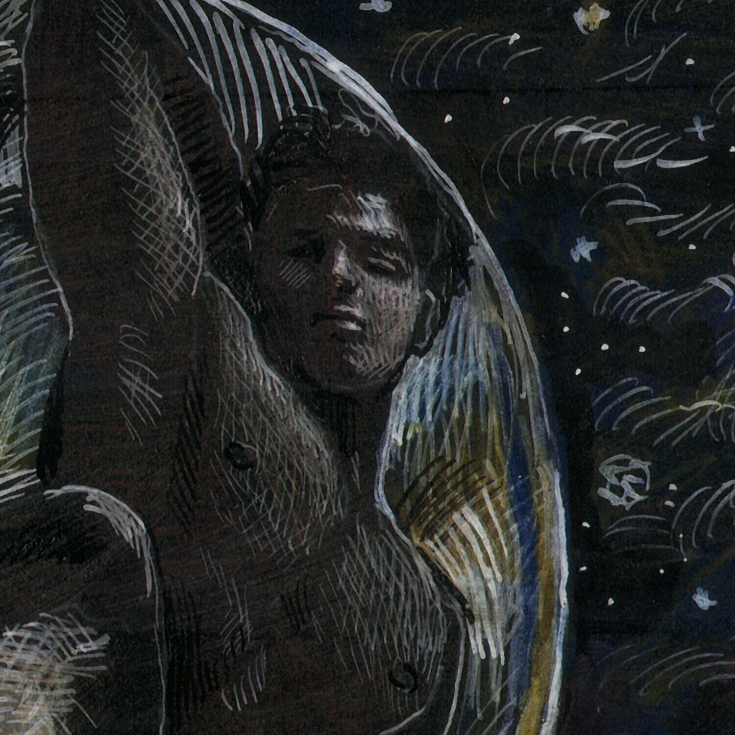 "Sleep" Original Mixed-Media Painting on Paper
