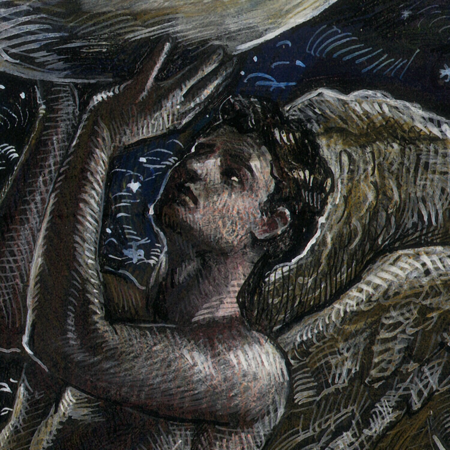 "Sleep" Original Mixed-Media Painting on Paper
