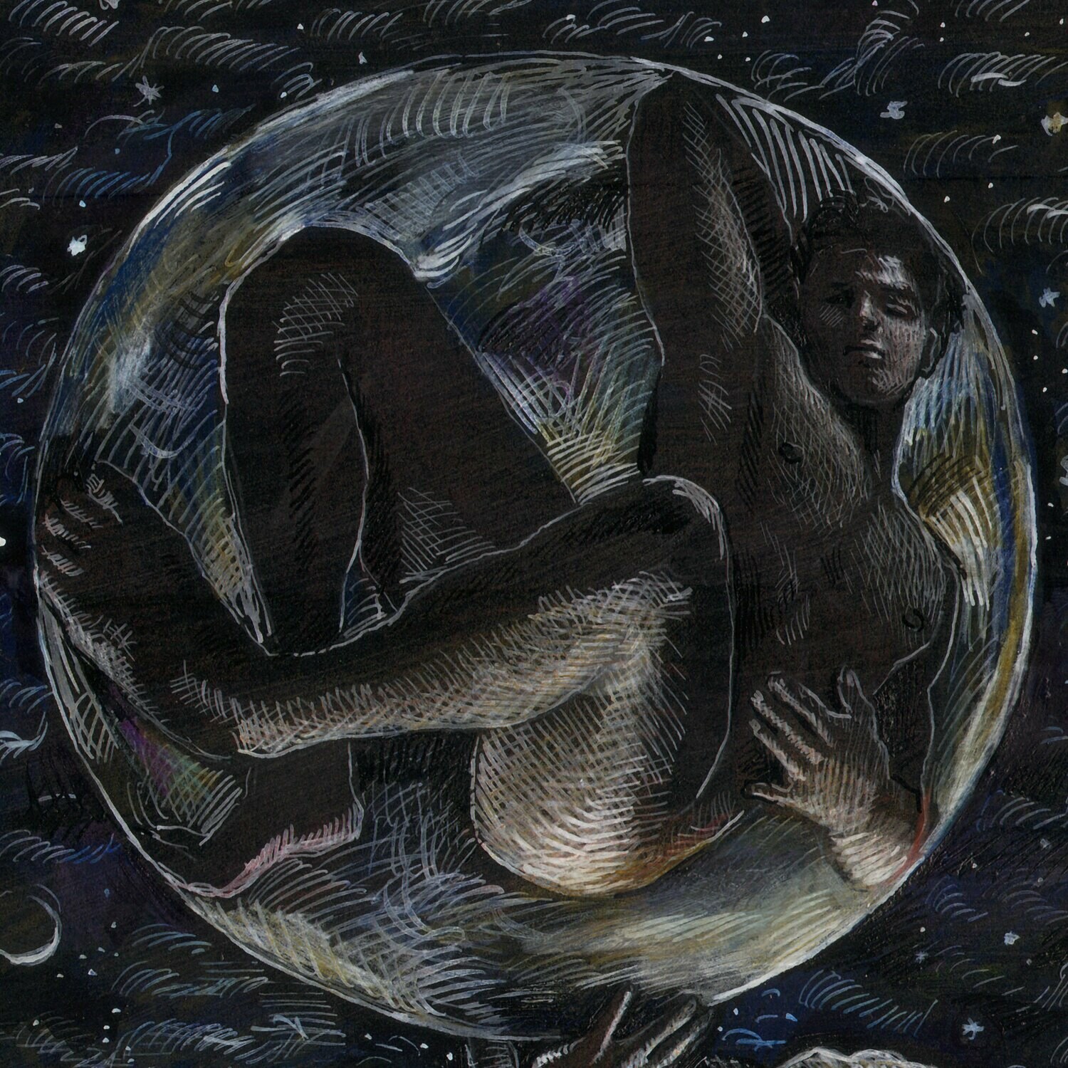 "Sleep" Original Mixed-Media Painting on Paper