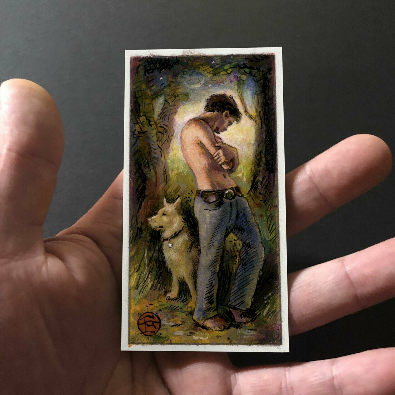 Miniature Painting &quot;The Path&quot; 4&quot; X 2&quot;