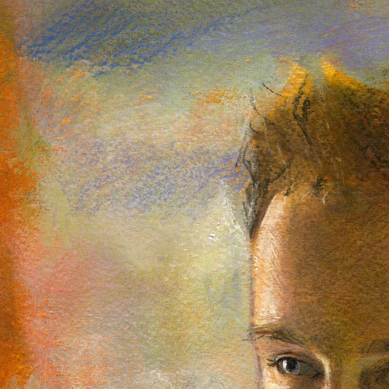 Untitled Portrait Study, Original Mixed-Media Painting on Paper
