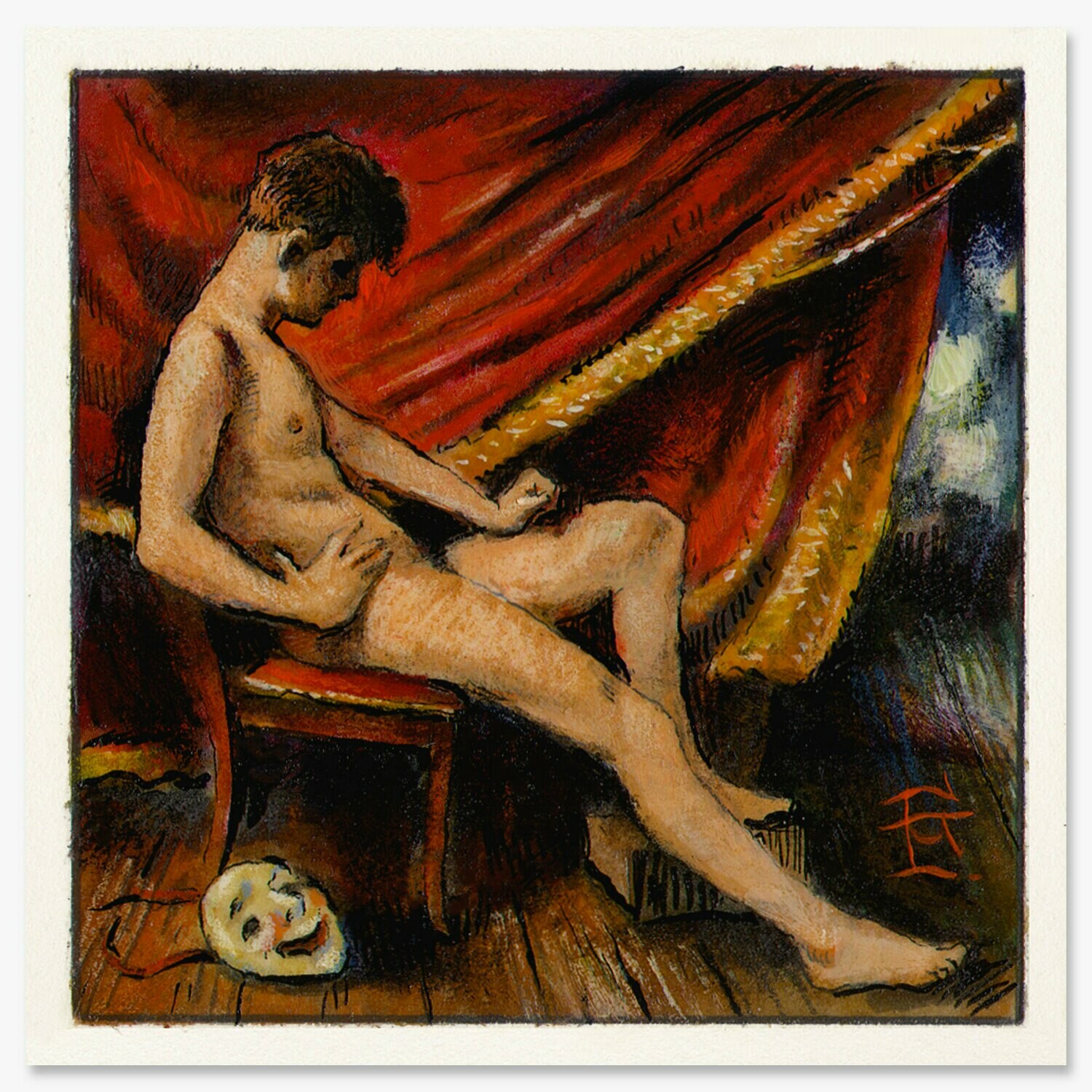Miniature Painting "The Curtain" 3" X 3"