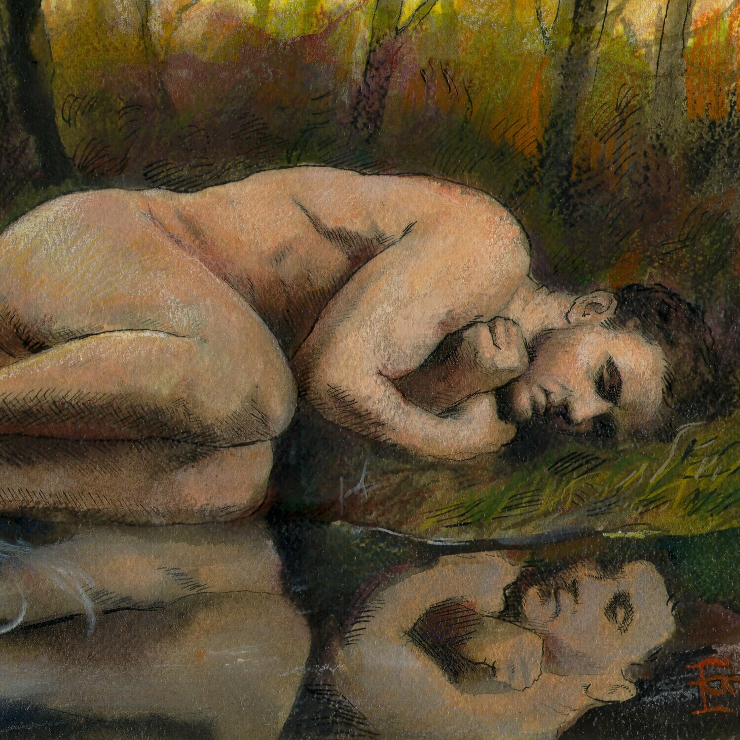 "Path's End", Original Mixed-Media Painting on Paper