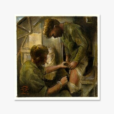 Miniature Painting "Caring" 3.5 X 3.5"