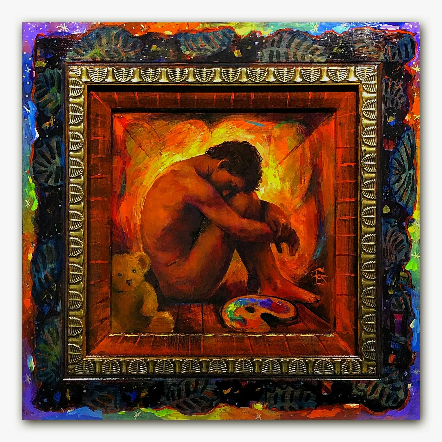 &quot;Holiday Quarantine&quot; Original Work Painted on Panel and Frame
