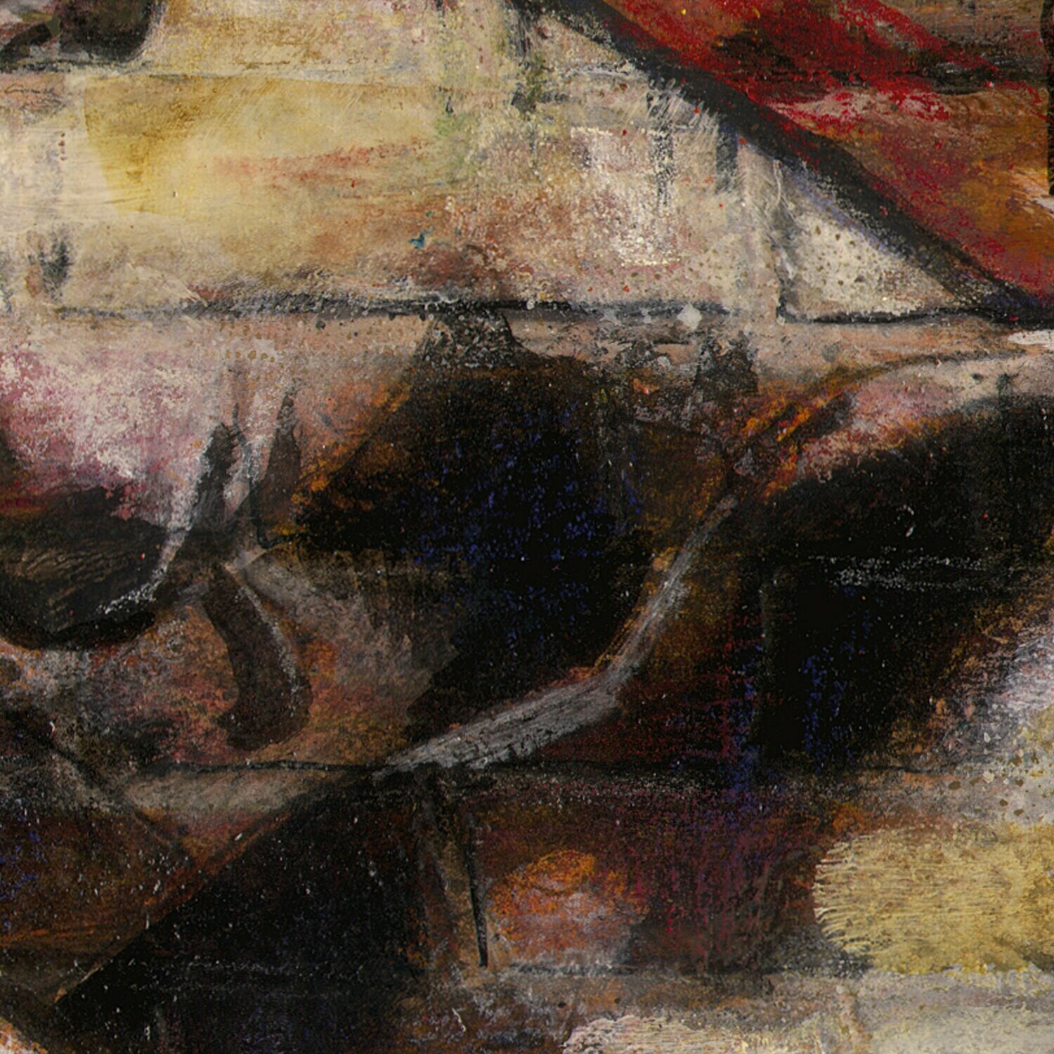 "Night News" Original Mixed-Media Work on Paper