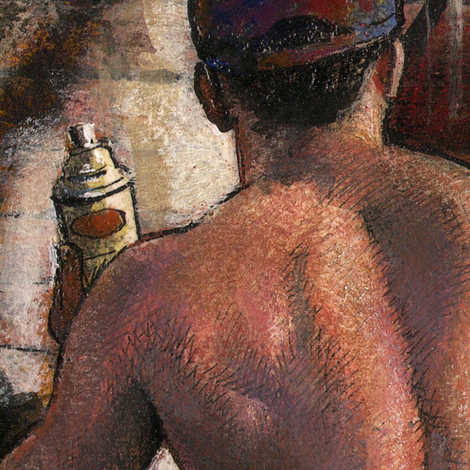 "Night News" Original Mixed-Media Work on Paper