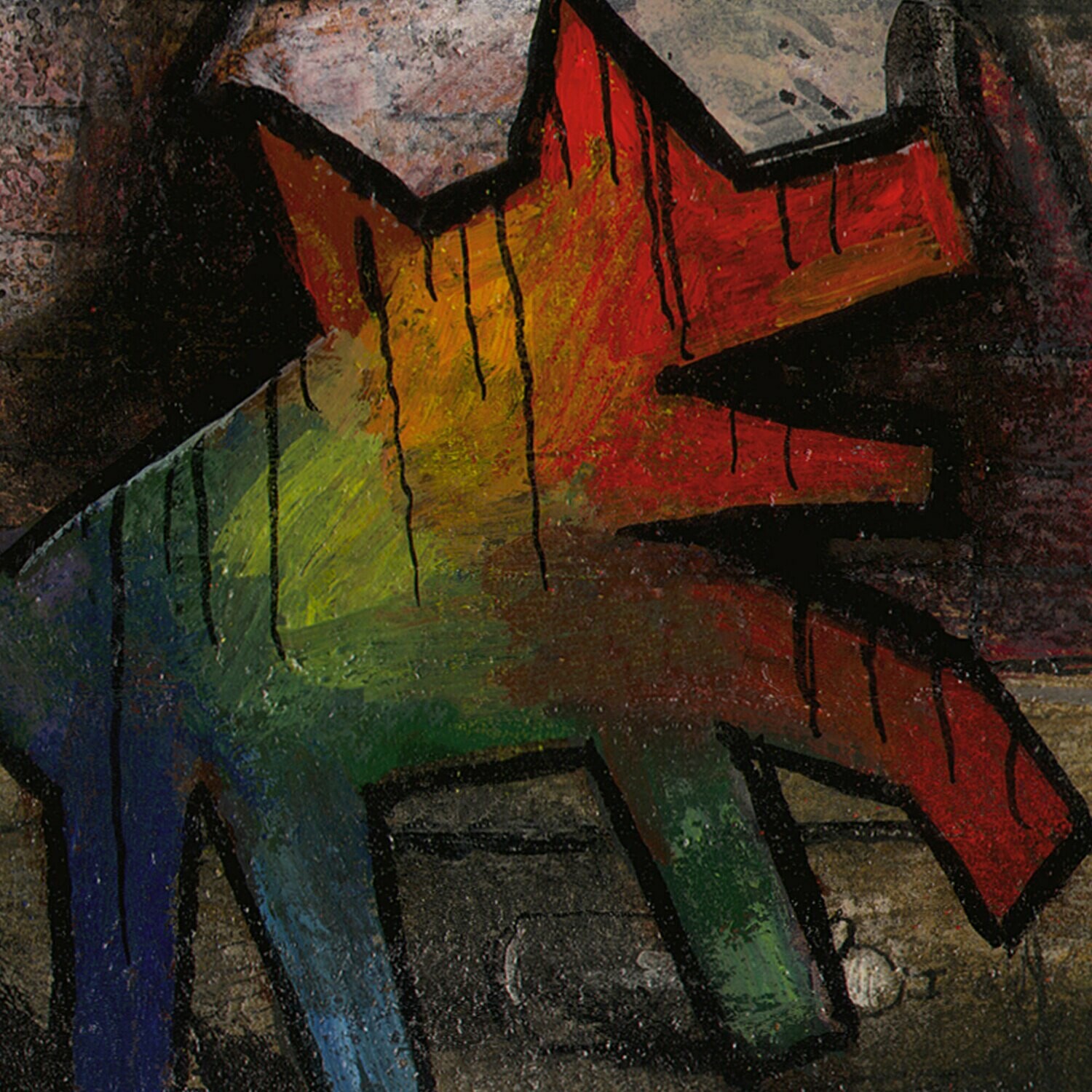 "Night News" Original Mixed-Media Work on Paper