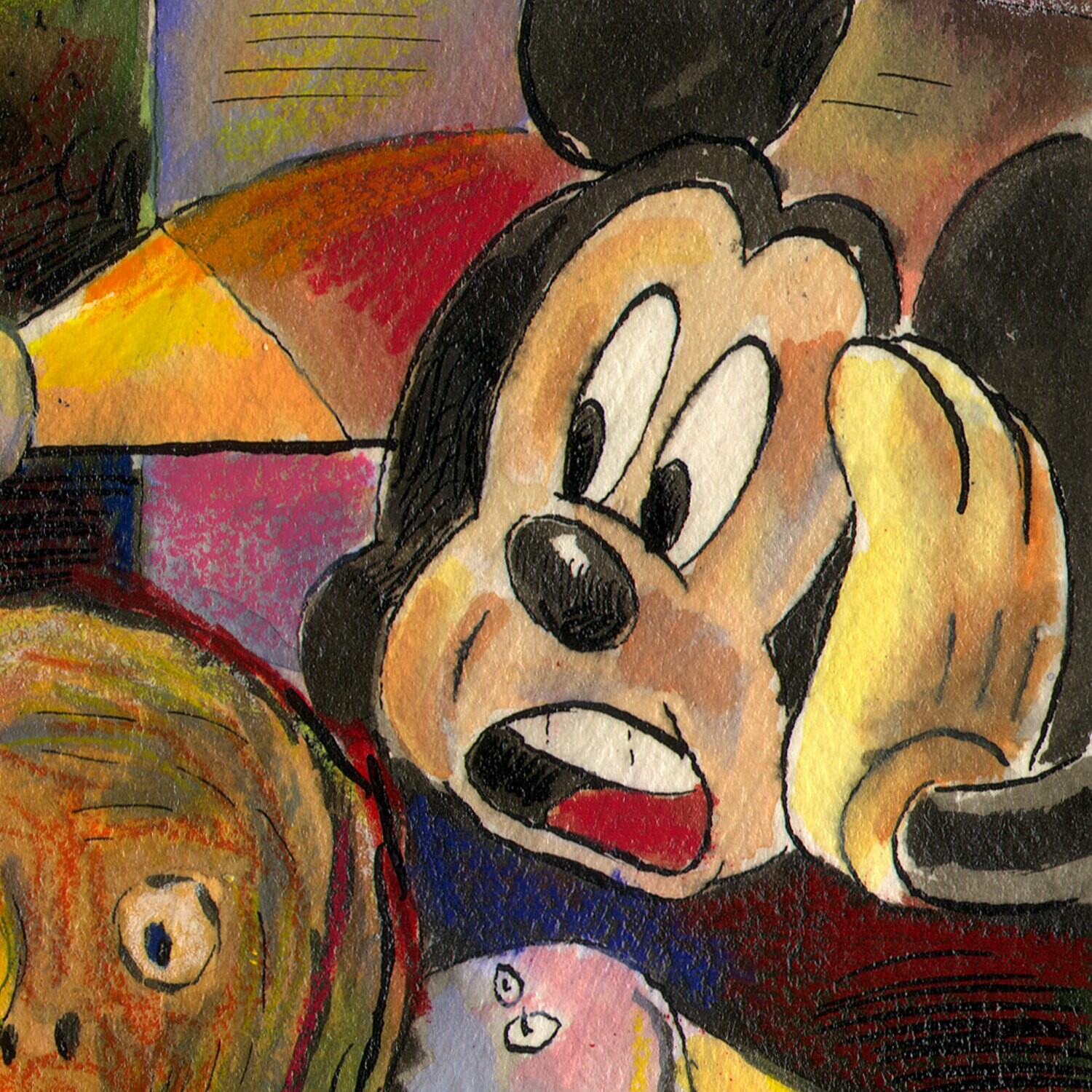 "Thanksgiving Self-Portrait" Original Mixed-Media Work on Paper