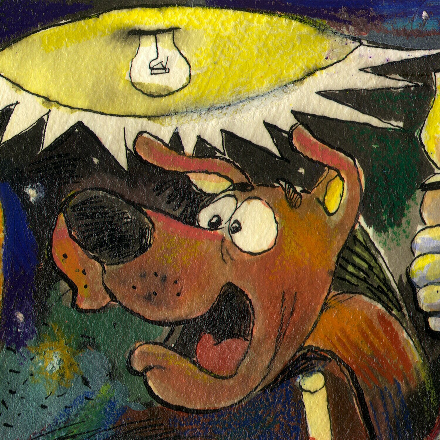 "Thanksgiving Self-Portrait" Original Mixed-Media Work on Paper