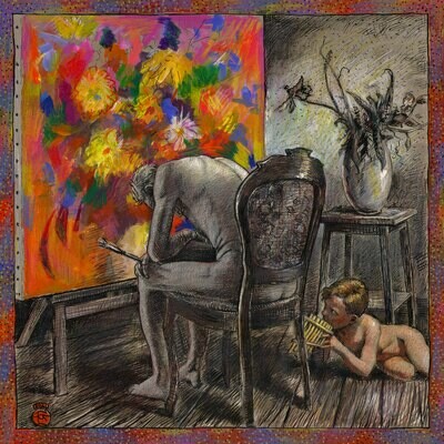 &quot;Hope (New Year&#39;s Eve)&quot; Original Mixed-Media Work on Paper