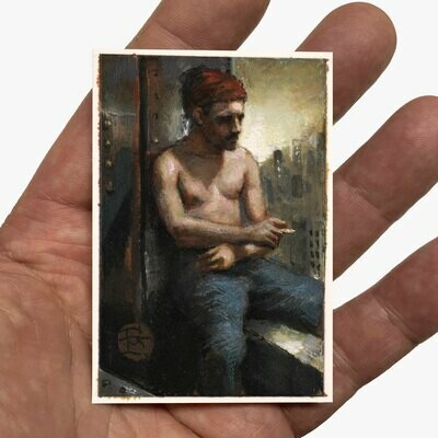 Miniature Painting &quot;Day&#39;s End&quot; 3 by 2 inches