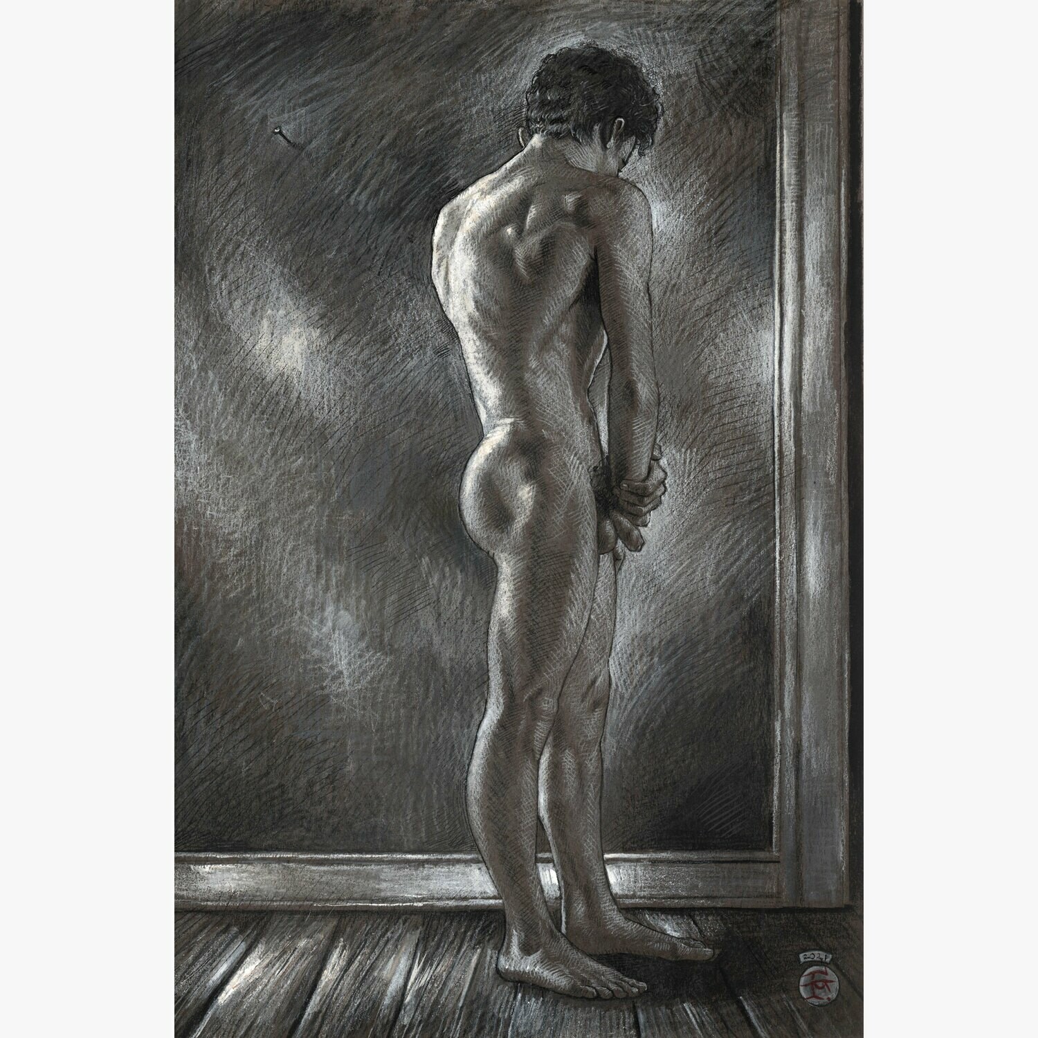 &quot;Patience&quot; Original Grisaille Drawing