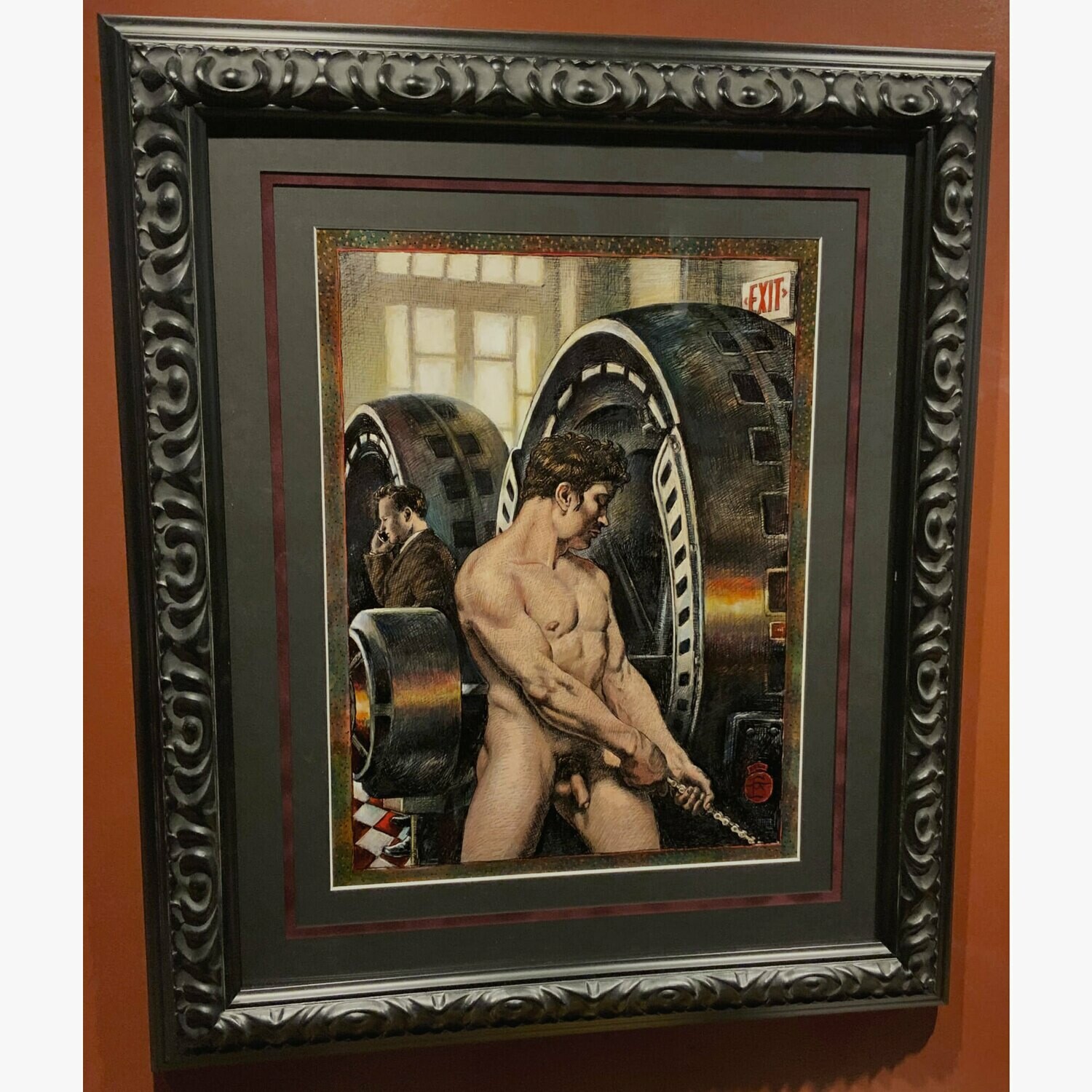 &quot;The Workman&#39;s New Clothes&quot; Original Framed Work on Paper