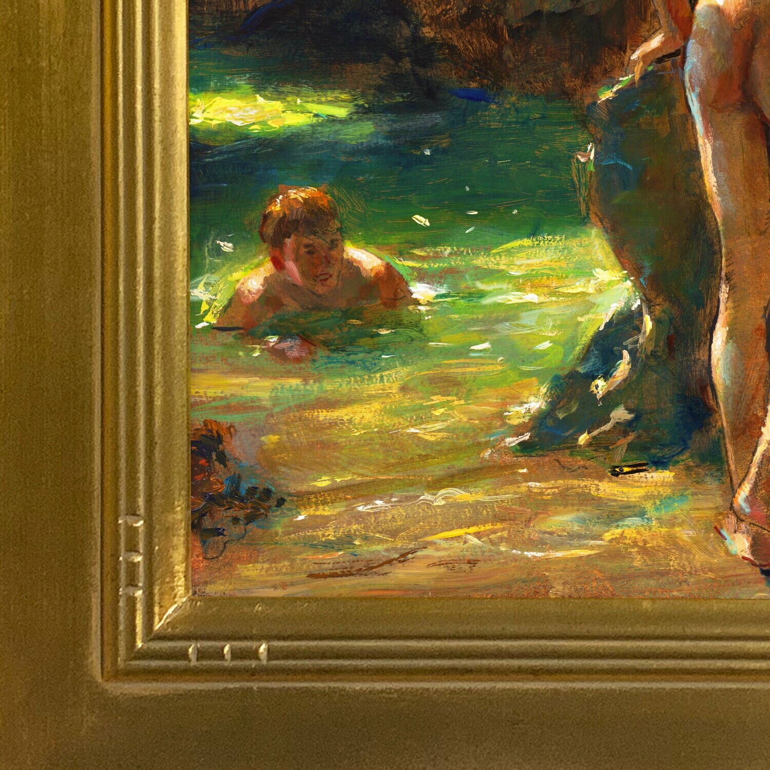 Untitled Study after Henry Scott Tuke, Original Framed Painting on Panel