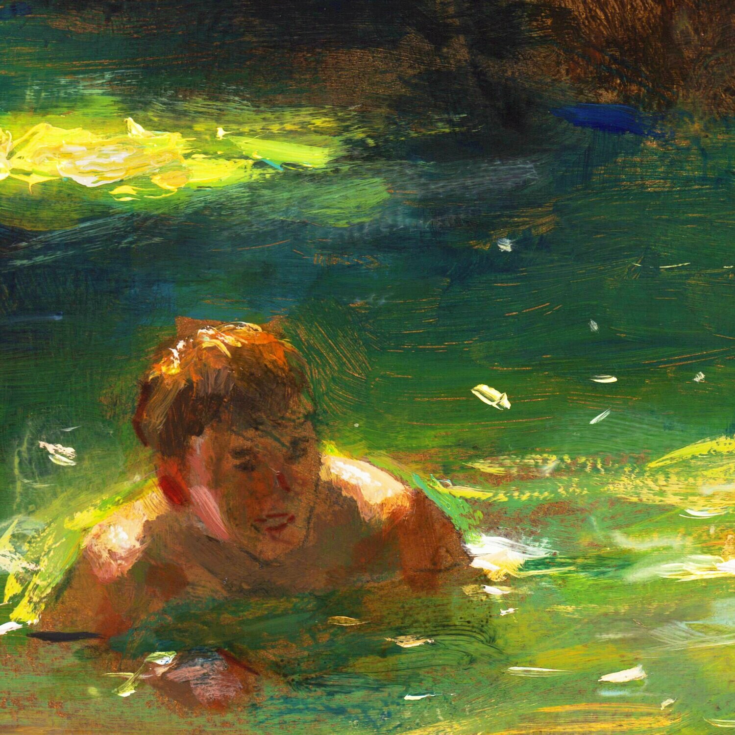 Untitled Study after Henry Scott Tuke, Original Framed Painting on Panel