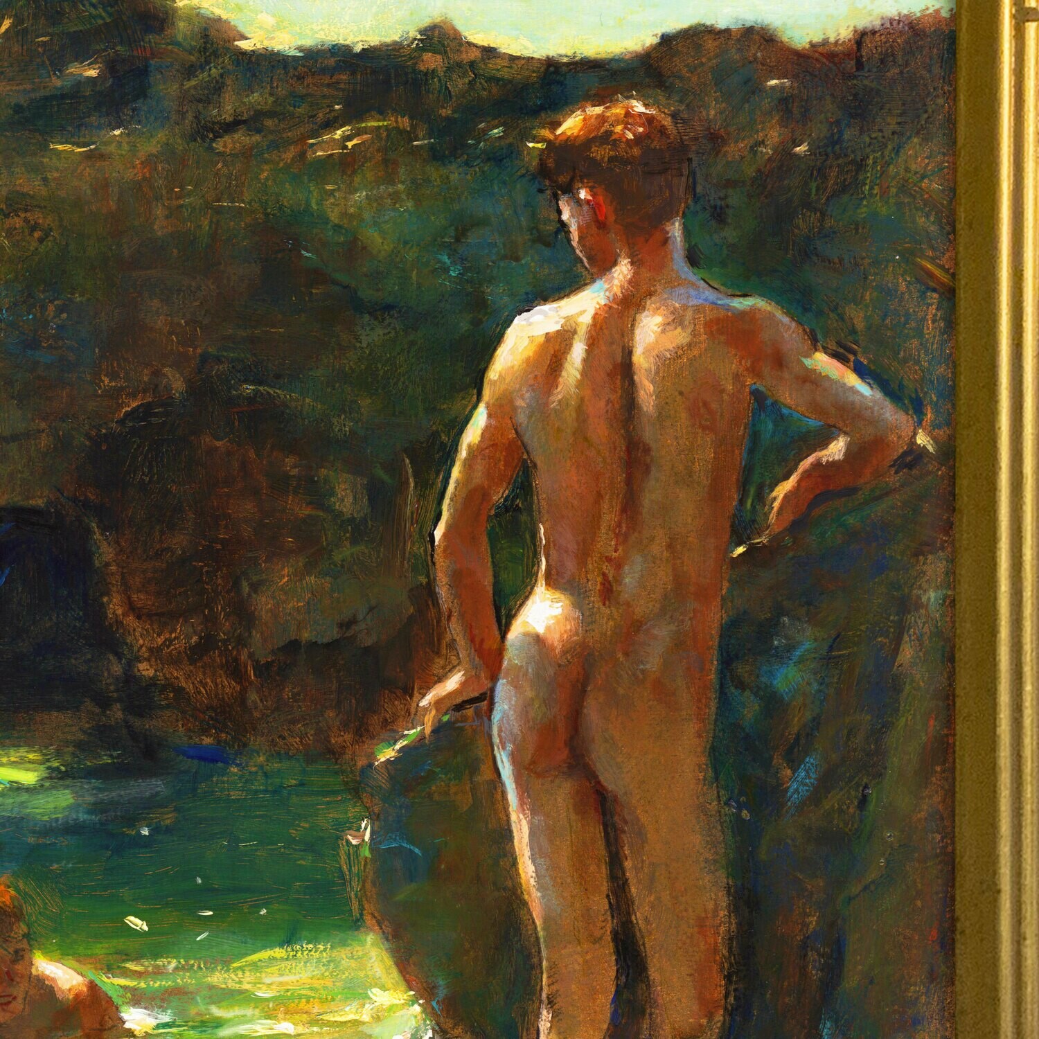 Untitled Study after Henry Scott Tuke, Original Framed Painting on Panel