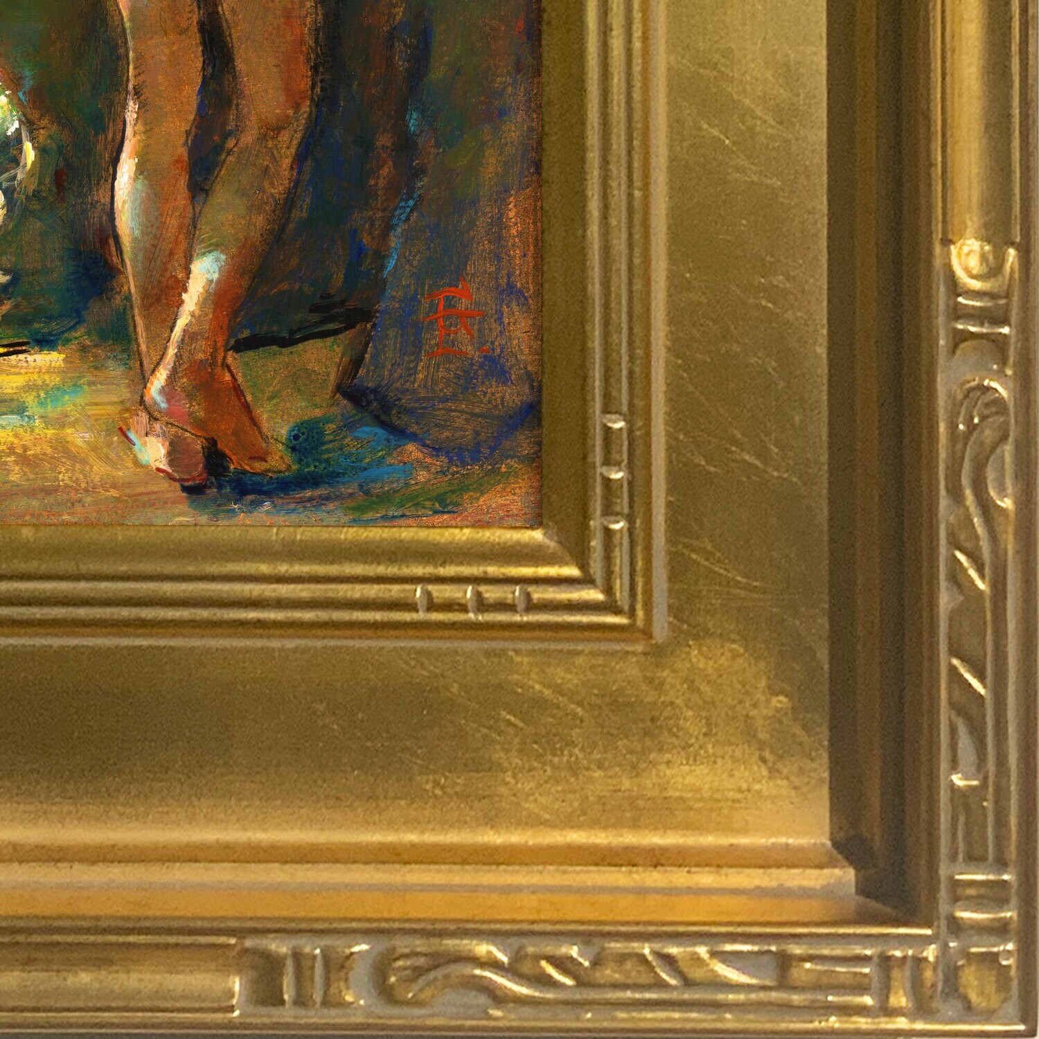 Untitled Study after Henry Scott Tuke, Original Framed Painting on Panel