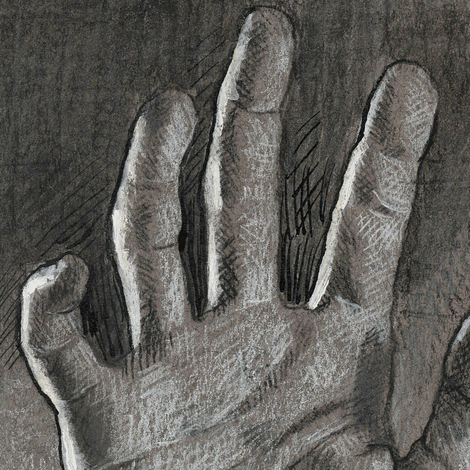 "Reach" Original Mixed-Media Grisaille Drawing