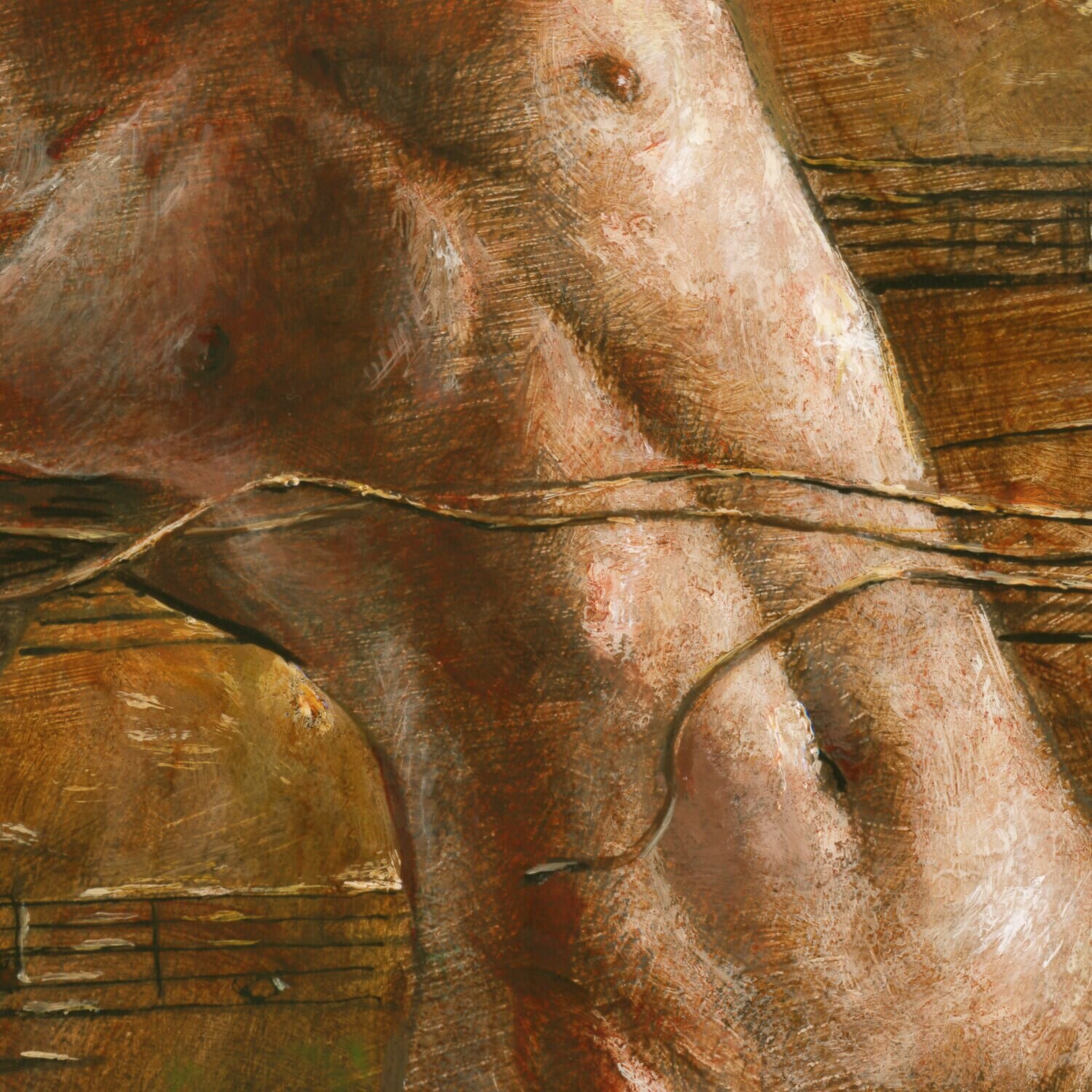 "Tangled (for Samuel Barber)" Original Framed Tondo Painting
