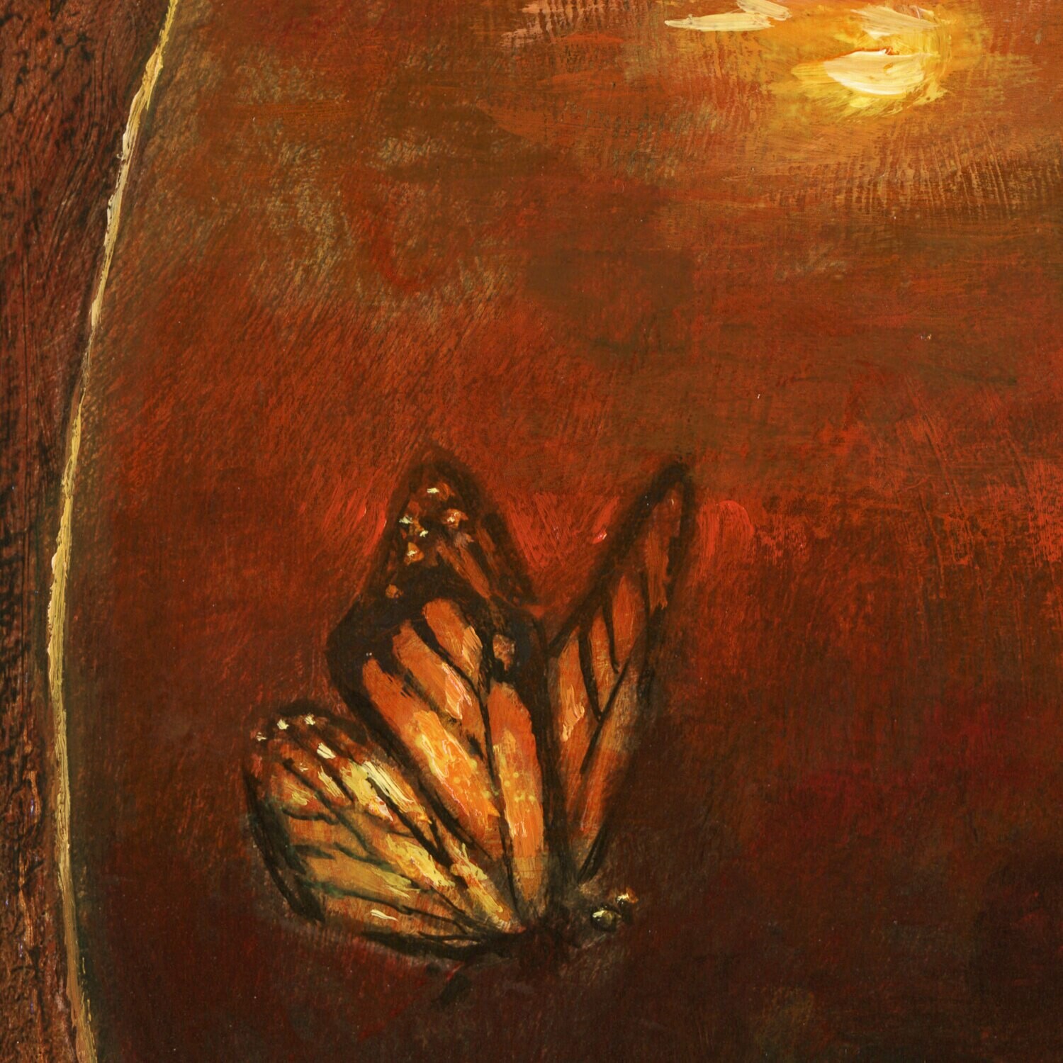 "The Butterfly" Original  Painting on Panel