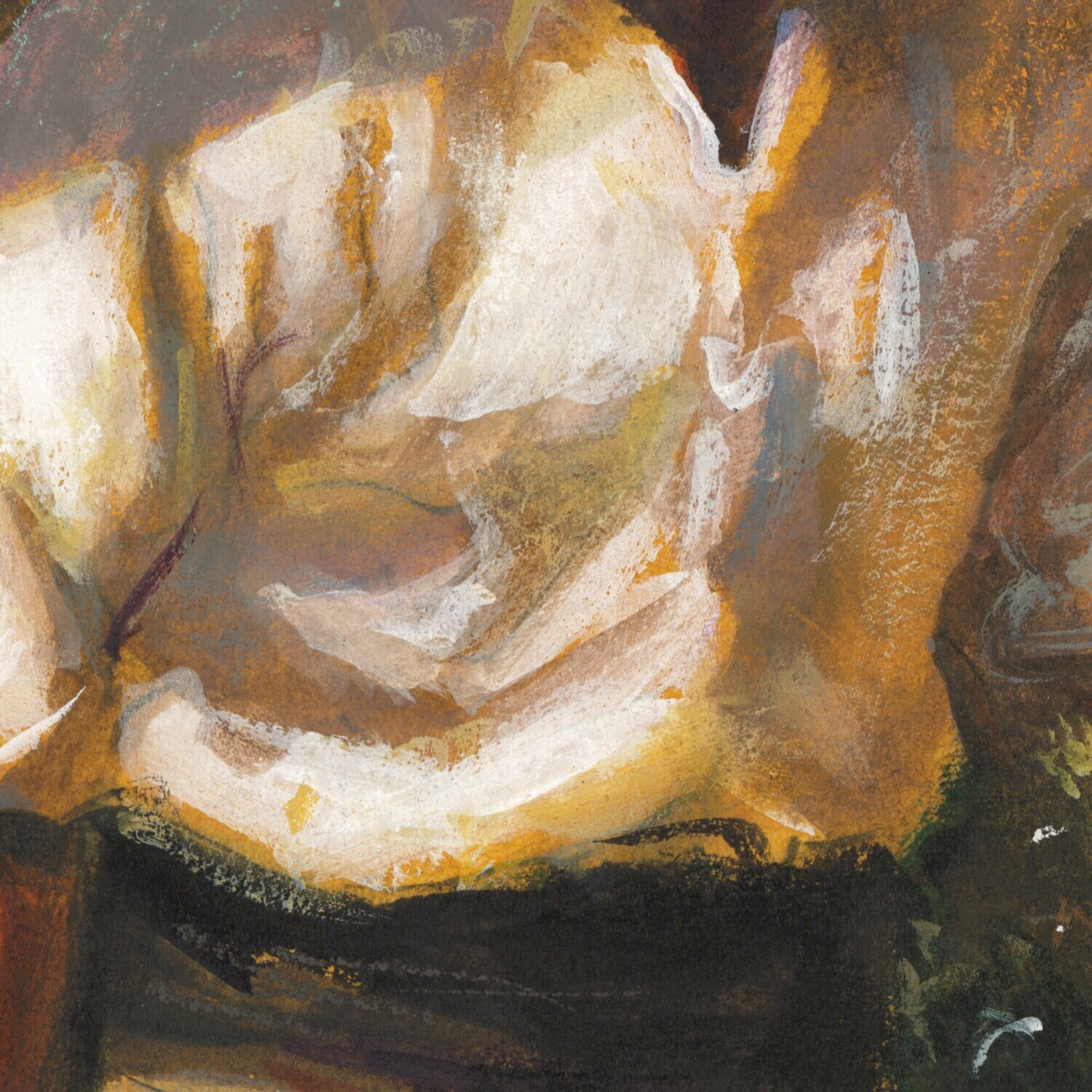 "Preparing Raisins" (After Sorolla) Original Mixed-Media Painting on Paper