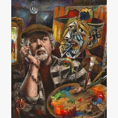 &quot;The Idea (Self-Portrait)&quot; Original  Painting on Panel