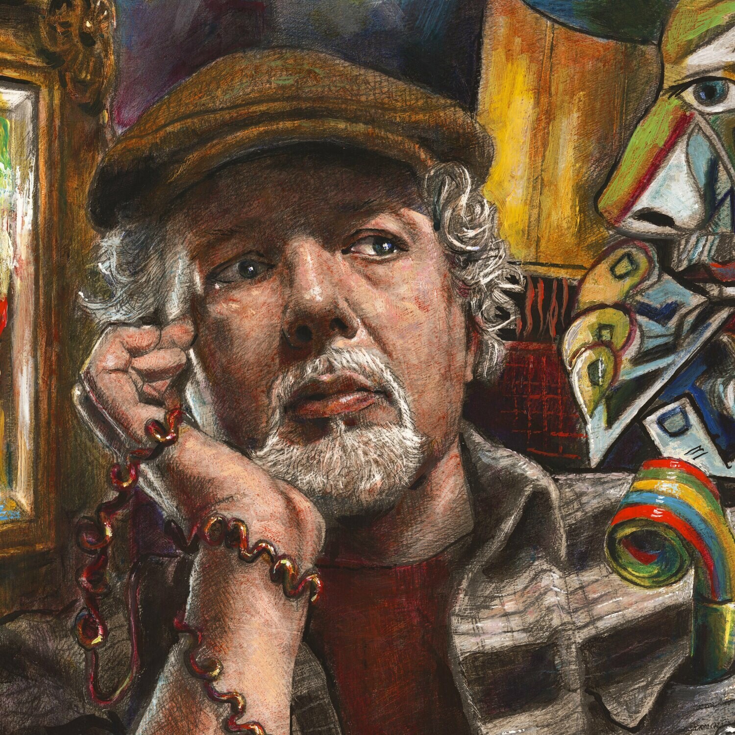 "The Idea (Self-Portrait)" Original  Painting on Panel