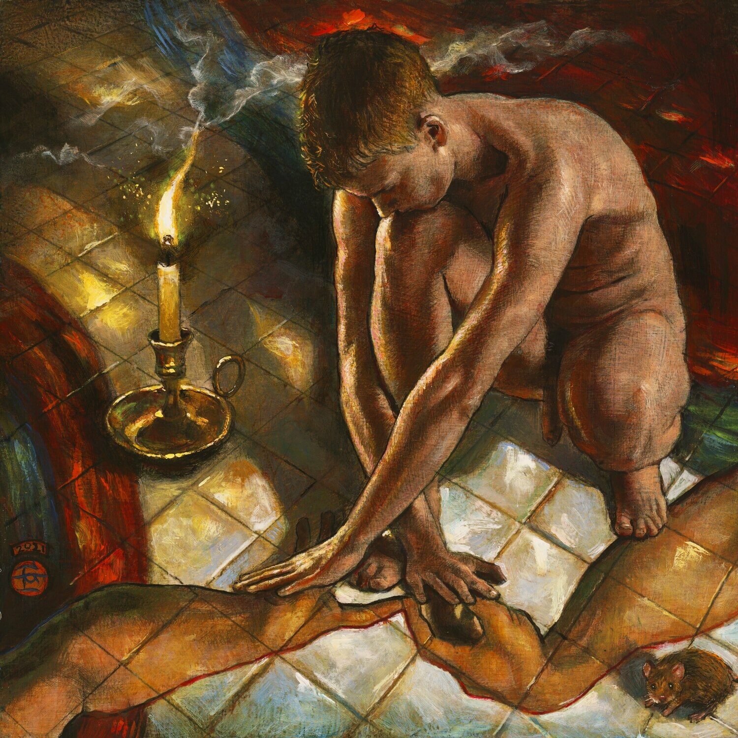 &quot;Burning Hope (Out on the Tiles)&quot; Original  Painting on Panel