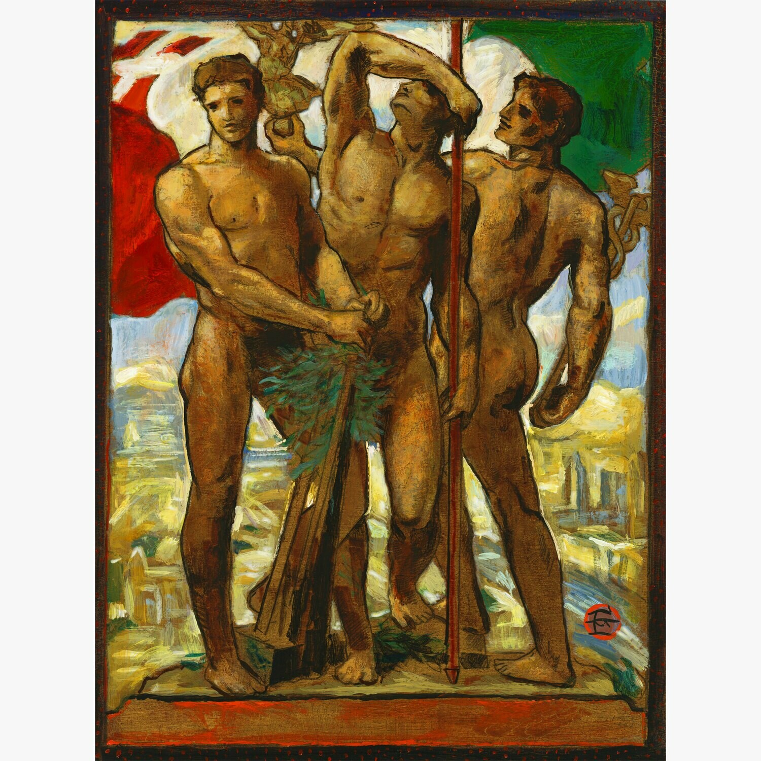 &quot;Industry and Labor #2&quot; Original  Painting on Panel