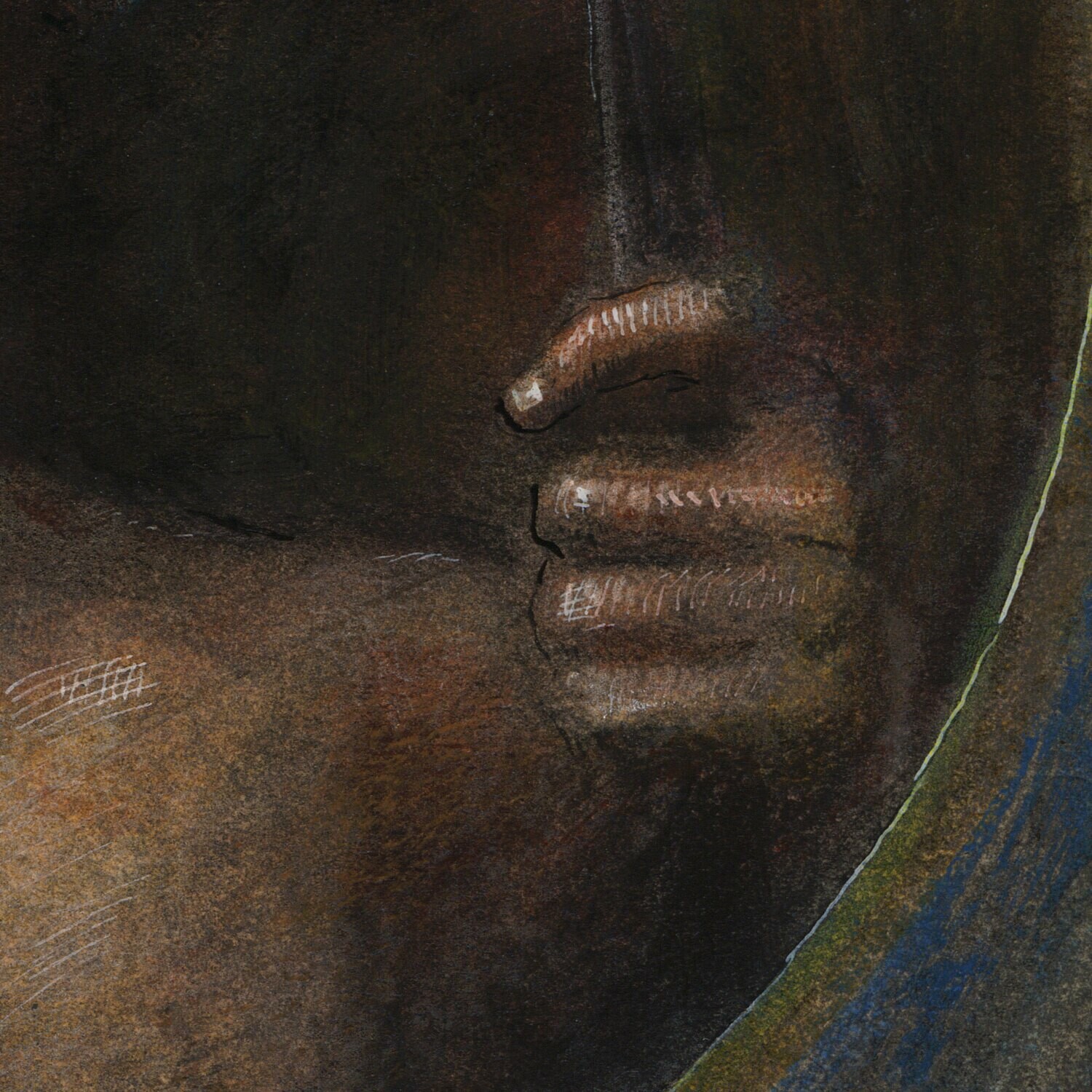 Untitled (Nude with Staff) Original Work on Paper