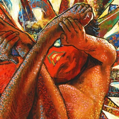 "City Lights: Super-Dupering" Original  Painting on Panel