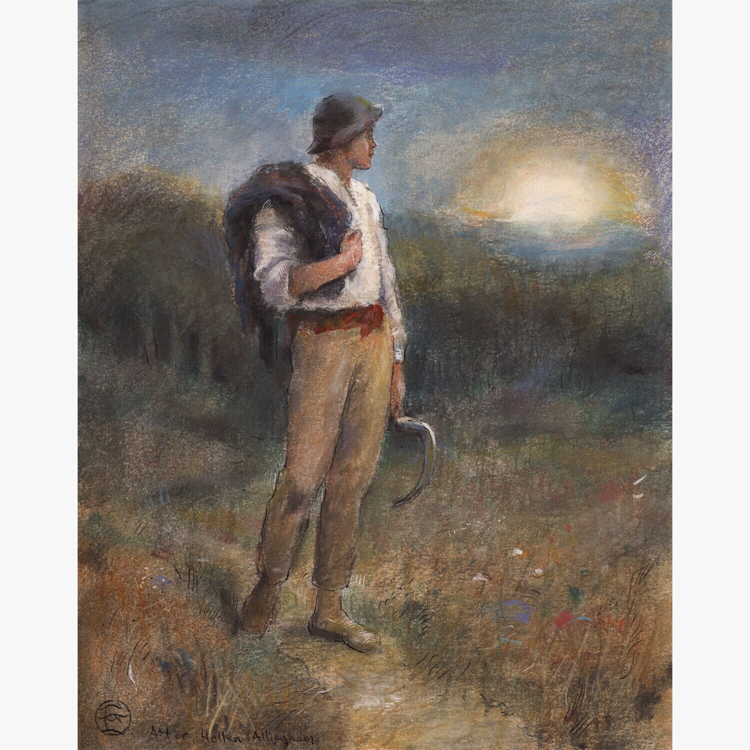 &quot;Harvest Moon&quot; (After Helen Allingham) Original Work on Paper