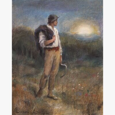 &quot;Harvest Moon&quot; (After Helen Allingham) Original Work on Paper