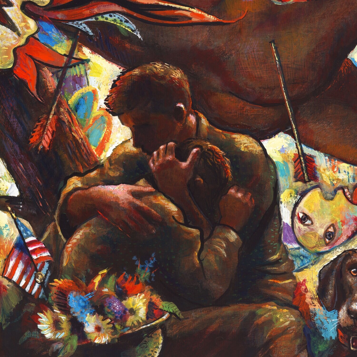 "American Hercules" Original  Painting on Panel