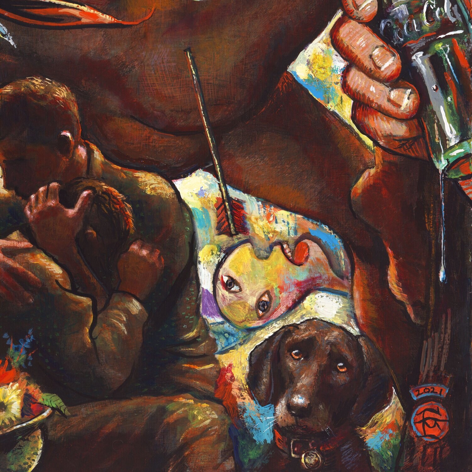 "American Hercules" Original  Painting on Panel