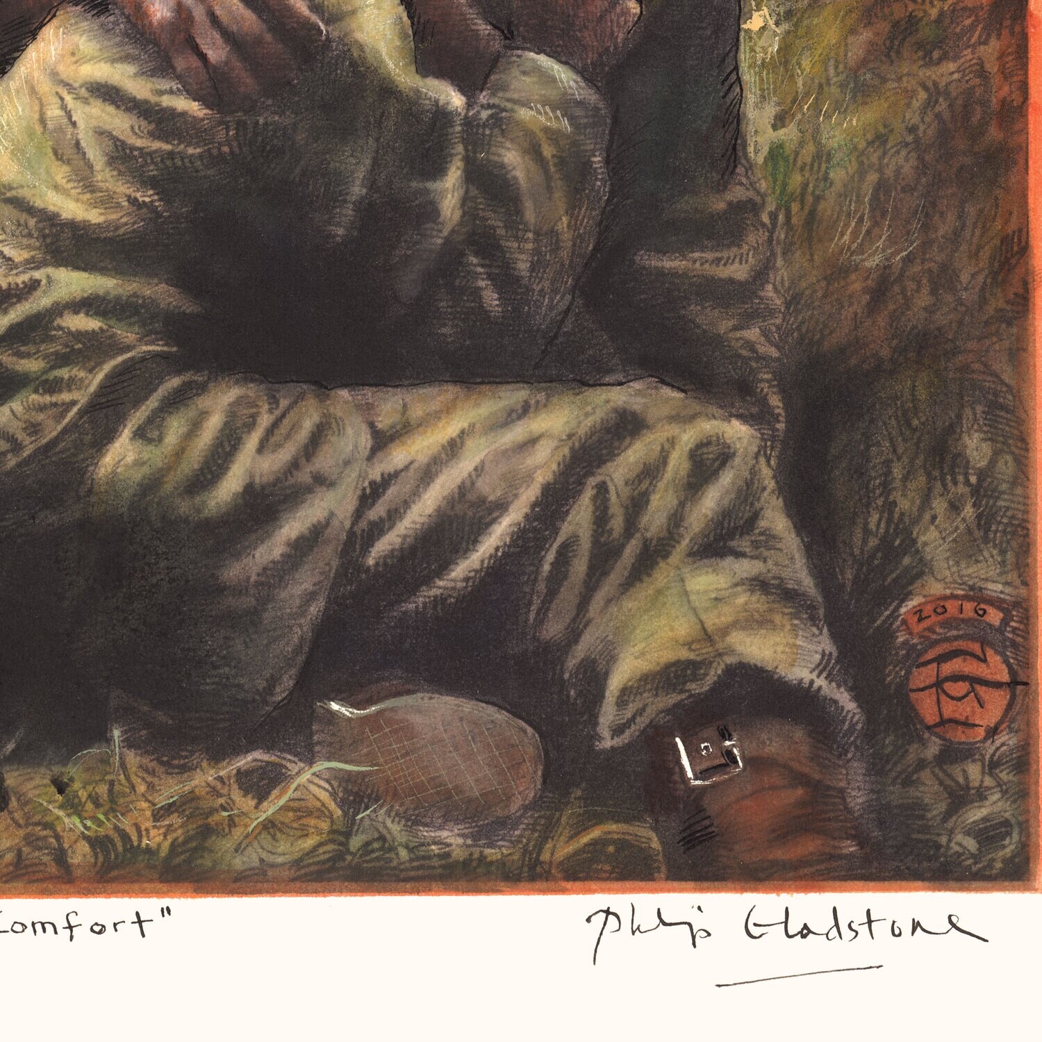 "Comfort" Unique Hand-Colored Print