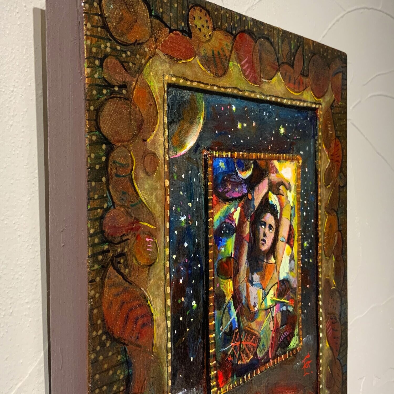 "Sebastian Ascendant" Original Mixed-Media Painting on Panel
