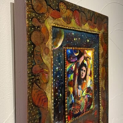 "Sebastian Ascendant" Original Mixed-Media Painting on Panel