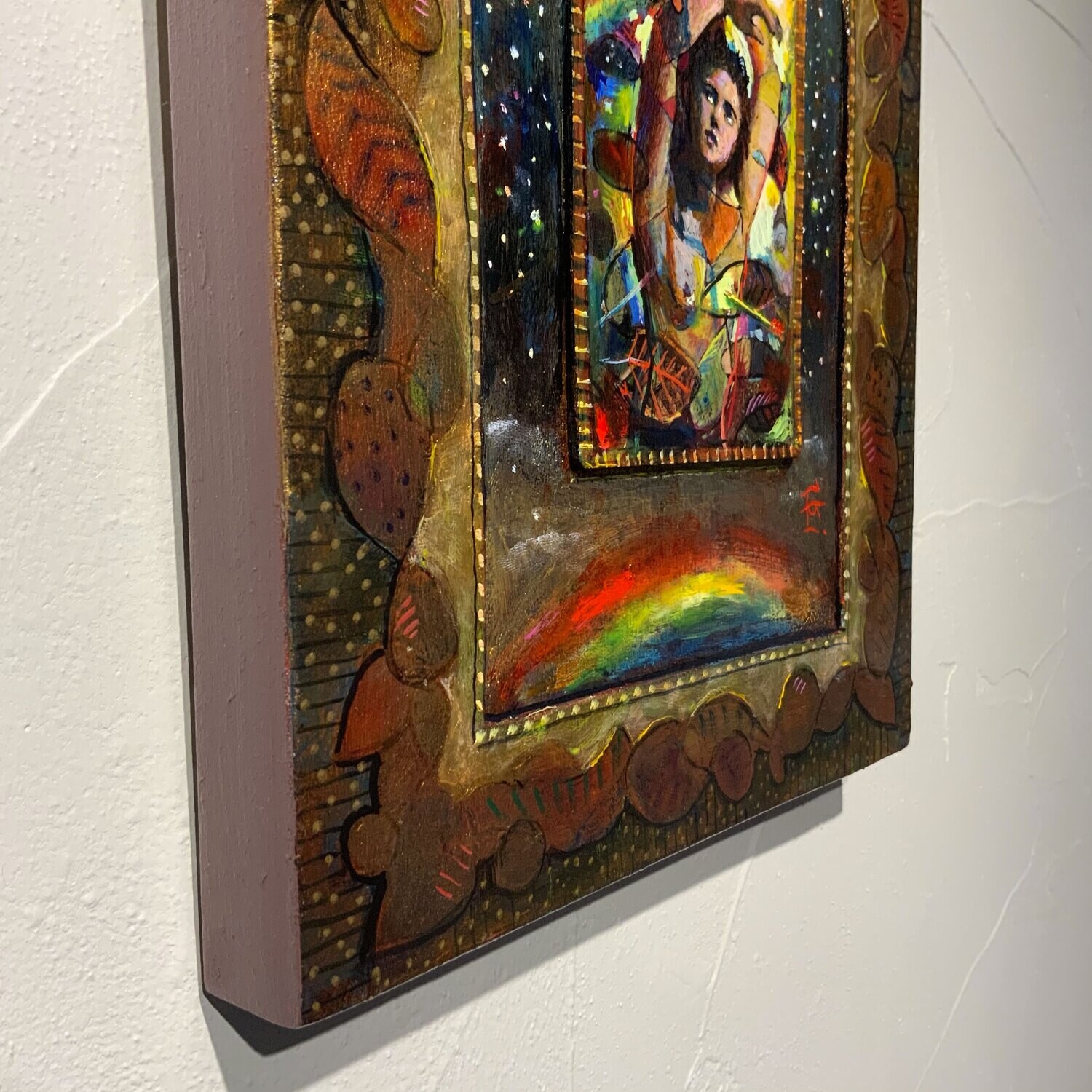 "Sebastian Ascendant" Original Mixed-Media Painting on Panel