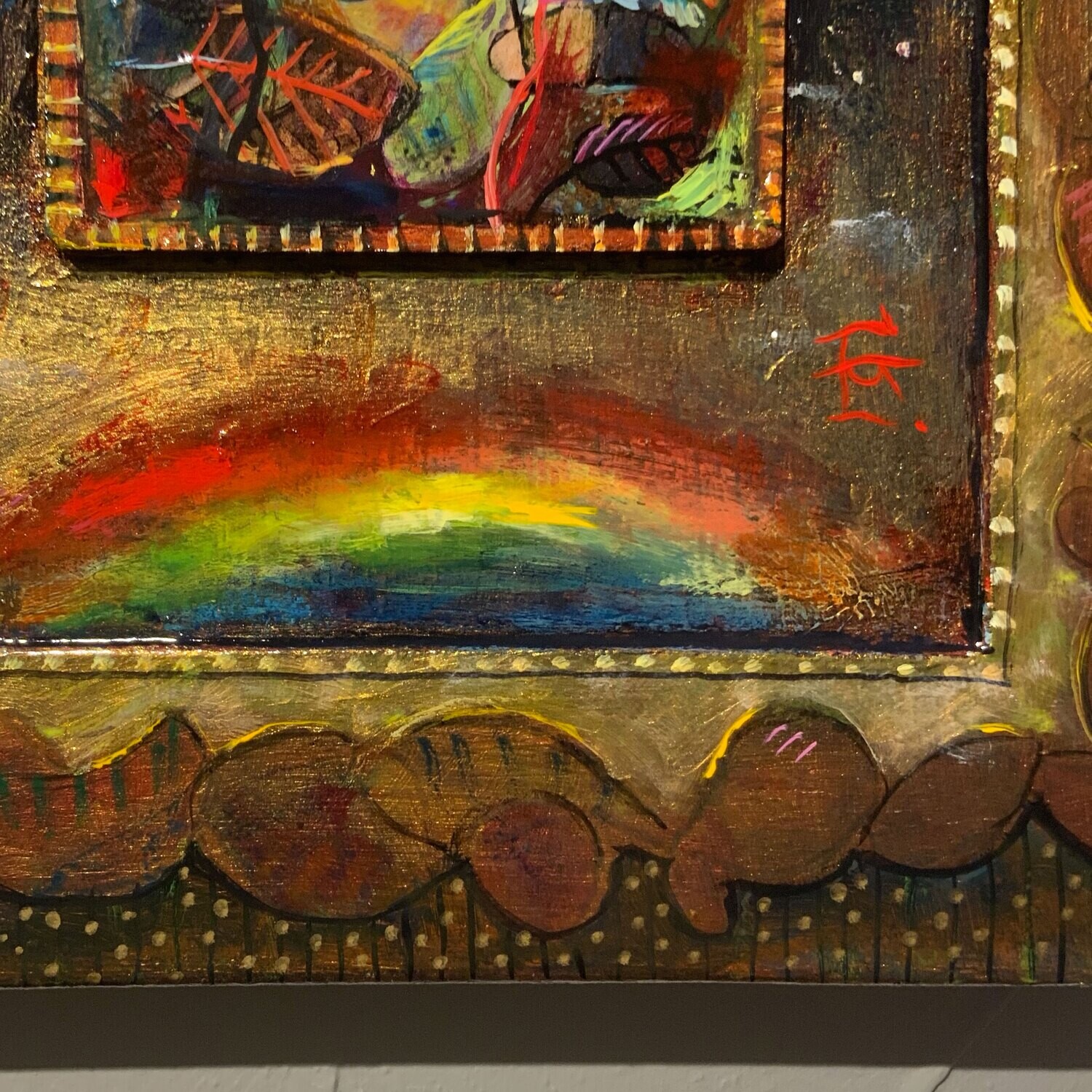 "Sebastian Ascendant" Original Mixed-Media Painting on Panel