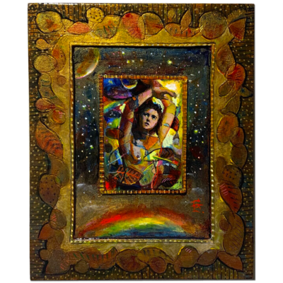 "Sebastian Ascendant" Original Mixed-Media Painting on Panel