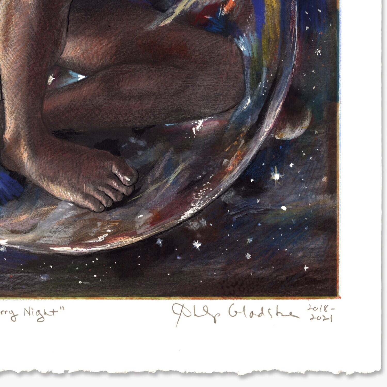 "Starry Night" Unique Hand-Colored Print