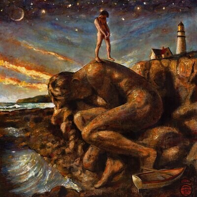 &quot;The Keeper of the Calm&quot; Original  Painting on Panel