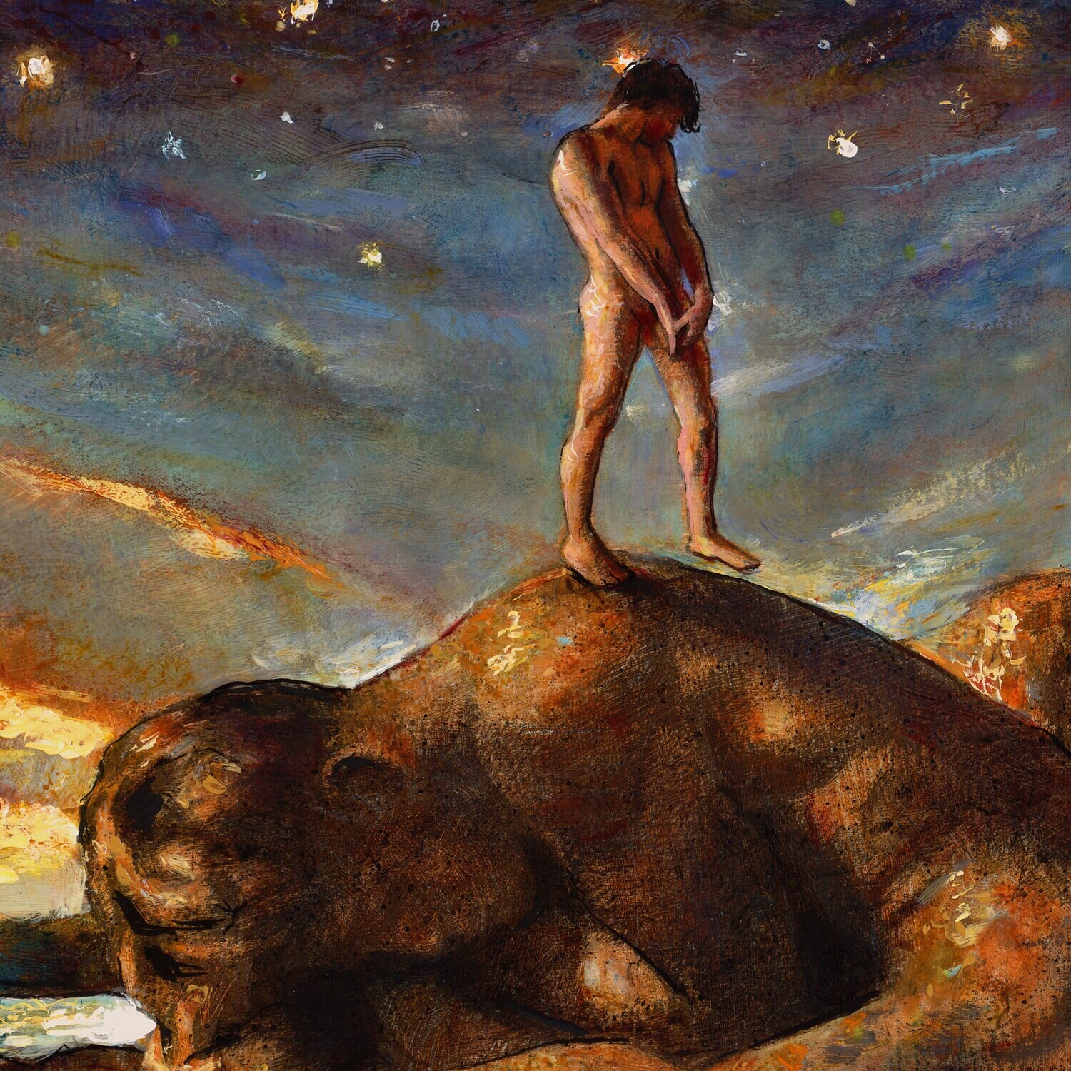 "The Keeper of the Calm" Original  Painting on Panel